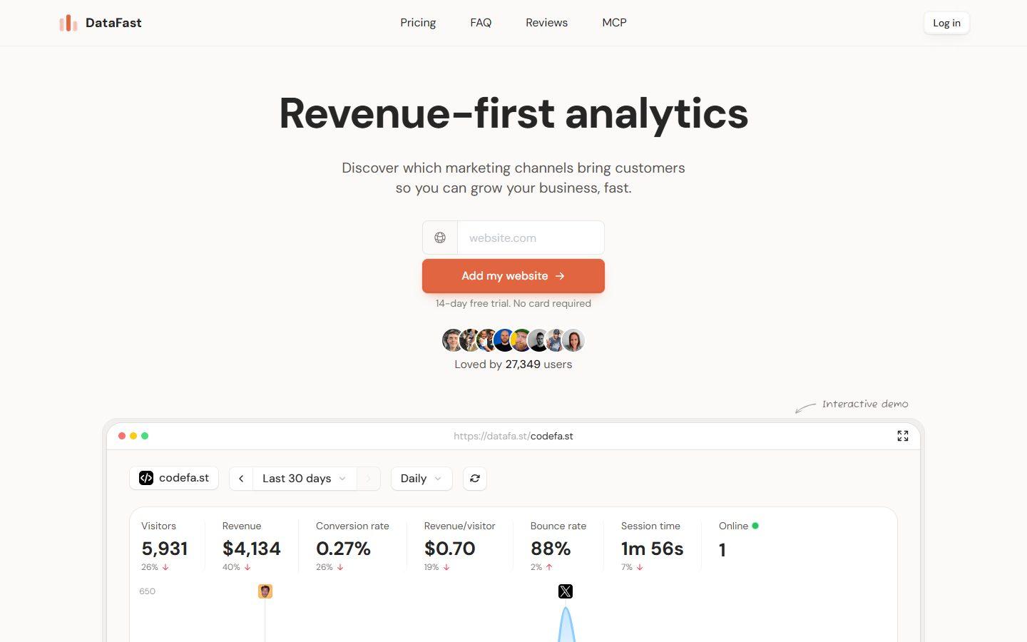 DataFast home page (datafa.st)